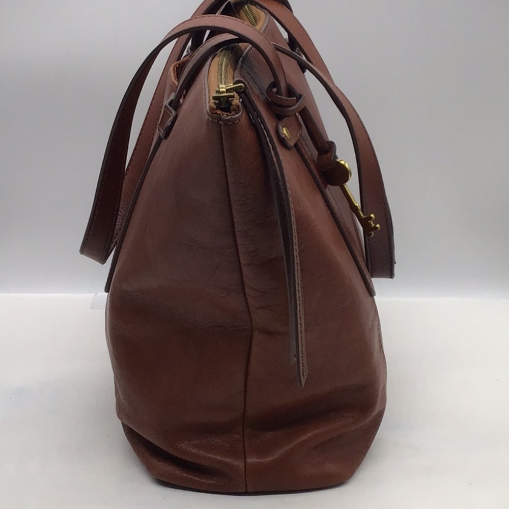 Fossil Cognac Brown Leather Tote - Picture 7 of 16